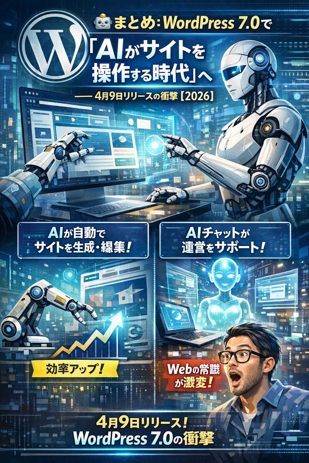 🤖まとめ：WordPress 7.0で「AIがサイトを操作する時代」へ──4月9日リリースの衝撃【2026】