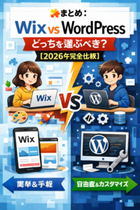 🧩まとめ:Wix vs WordPress|どっちを選ぶべき?【2026年完全比較】