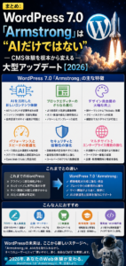 まとめ:WordPress 7.0「Armstrong」は“AIだけではない”──CMS体験を根本から変える大型アップデート【2026】